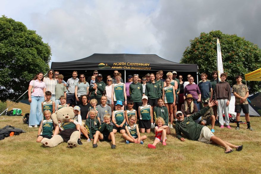The North Canterbury Athletic Club team at the 2026 South Island Colgate Games in Nelson