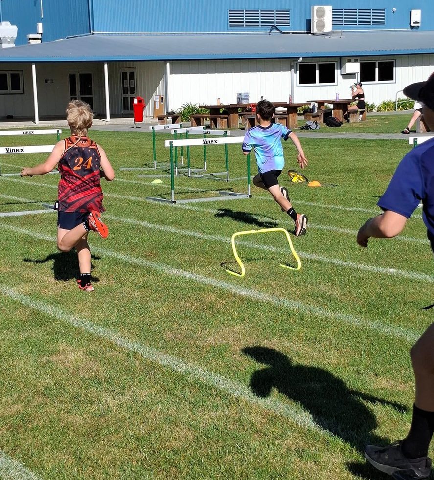 Sprints traing at the Rangiora New Life School field